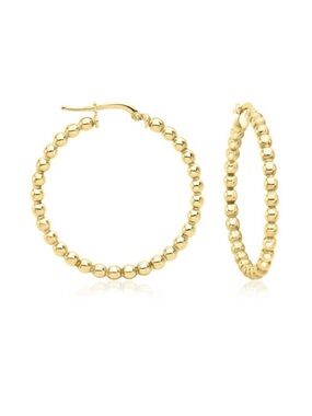 Francesca’s Gold Beaded Hoop Earrings - 1.25”